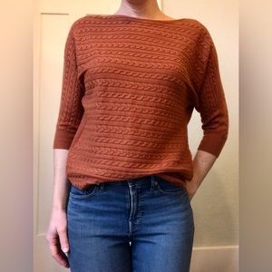 MARKET & SPRUCE
Reviera Cable Knit Dolman Sweater (pumpkin orange)
